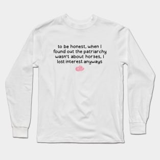 Patriarcy and Horses. Barbie Movie. Ken Long Sleeve T-Shirt